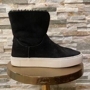 UGG Lynus Sneaker Boots | Black Suede Shearling, 8, Worn 1x, Cozy-Chic
